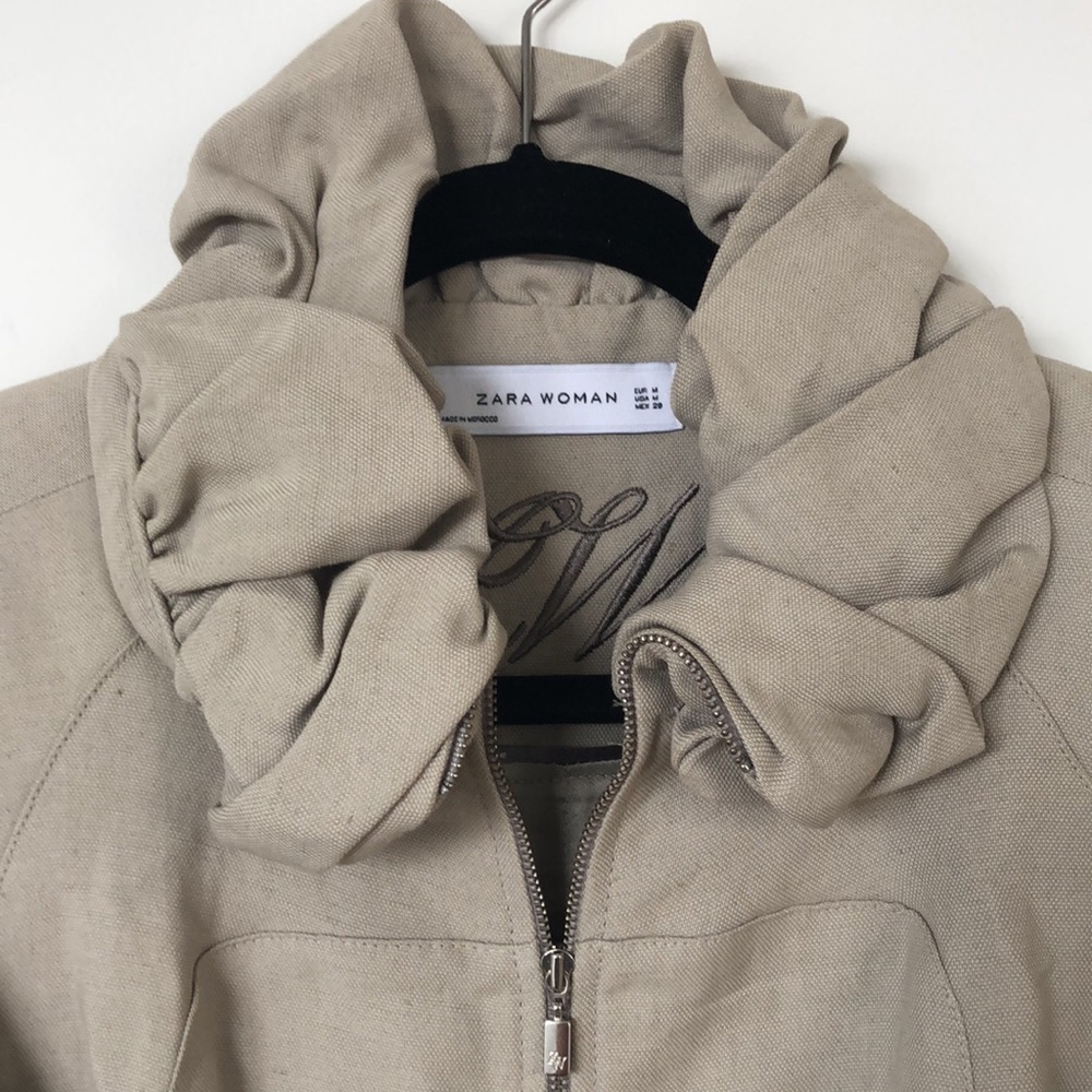 Zara Ruffle Linen Jacket - Picture 2 of 7